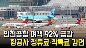 인천공항 여객 92% 급감…항공사 정류료·착륙료 감면