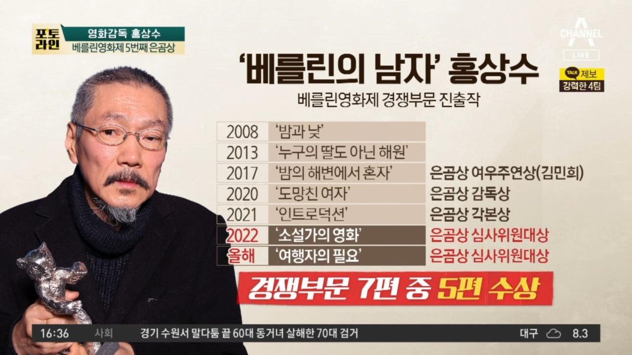 홍상수 5번째 은곰상9년 연인 김민희 불참 왜 ZUM TV