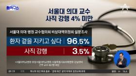 서울대 의대 교수 96% “환자 곁 지키고 싶다”