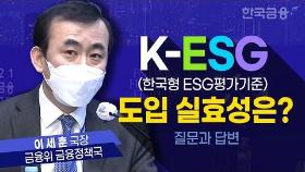 [질문/답변] 한국형 ESG평가기준 (K-ESG) 도입의 실효성은? / 이세훈 금융위원회 금융정책국 국장
