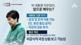 박근혜 대통령 탄핵 소추안 가결 후 그녀의 권한은?