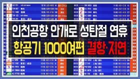 인천공항 안개로 성탄절 연휴 항공기 1000여편 결항·지연