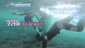 호~이~ 숨비소리로 찾은 물질 자신감! 지영 소라잡기 대 성공!!!