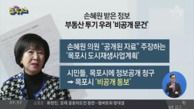 손혜원이 받은 정보…부동산 투기 우려 ‘비공개 문건’