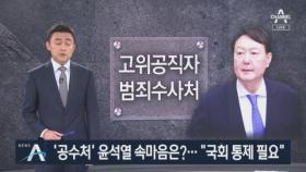 윤석열 소신 발언 “공수처 설치 반대 안해…국회 통제 필요”
