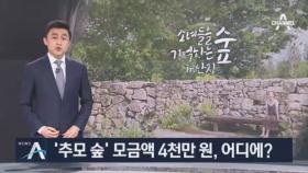 ‘추모 숲 조성’ 모금액 4천만 원…어디에 썼나?