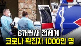 6개월새 전세계 코로나 확진자 1000만명