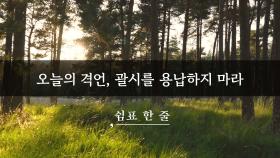 오늘의 격언, 괄시를 용납하지 마라