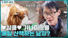 (심쿵) 귀여움의 끝판왕 ♡기니피그♡ 소망이, 그를 매일 산책시키는 남성 | tvN 220407 방송