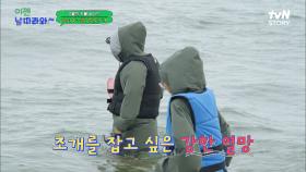 비 오는 날 조개잡이를?! 냅다 바다로 돌진하며 조개 잡는 준수ㅋㅋ | tvN STORY 221021 방송
