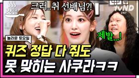 ＂크레쉬 선배님?!＂ 르세라핌 사쿠라의 귀여운 오답 연발🤣 소녀시대 노래는 한방에 맞힌 태연 덕후 꾸라♥ | #놀라운토요일 #갓구운클립