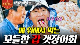 회는 자고로 배 위에서 먹어야 하는 법🌟 소식좌 차태현 입 터지게 한 갯장어회의 매력 | #언니네산지직송 #티전드