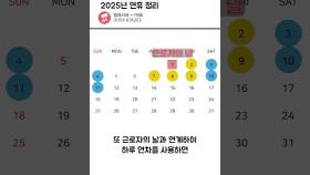 2025년 연휴 총 정리 | 일요시사