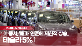 [0105개장체크] 美 증시, '매파' 연준에 제한적 상승..테슬라 5%↑