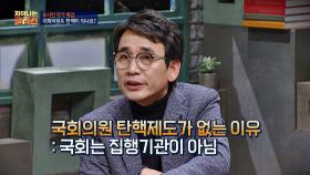 국회의원 탄핵제도가 없는 이유, 국회는 집행기관이 아니기 때문!