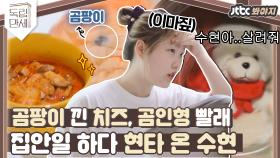 ♨핫클립♨ ＂쉬운 일이 아니구만..?＂ 우당탕탕 집안 살림하다가 거하게 현타맞은 수현이｜JTBC 210308 방송