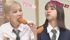 (꼴---깍💦) 인싸들만 먹는다는 매운 핫도그🌭 맛있게 먹는 로제x혜리 | JTBC 210320 방송
