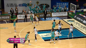 김지영의 3점슛으로 60:63으로 KEB하나 다시 앞서!
