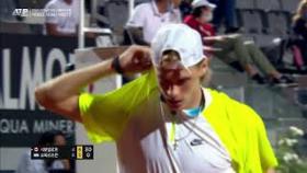 체력전에서 2세트를 힘겹게 따낸 샤포발로프의 포효! [ATP투어 2020 로마 마스터즈]| KBS N Sport 200910 방송