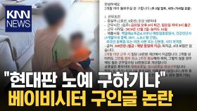 ＂이걸 대체 누가 지원해?!＂ 베이비시터 구인공고 논란 / KNN