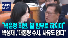 ＂박은정 의원, 말 함부로 하지마＂ 박성재, ＂대통령 수사, 사유도 없다＂ / KNN