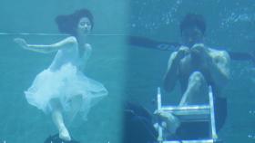 《메이킹》복서로 변신한 장혁과 우아한 발레리나 신은수! 수중 포스터 촬영 현장