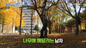 이상한 도구까지 동원, 원숭이처럼 나무에 매달리기!!