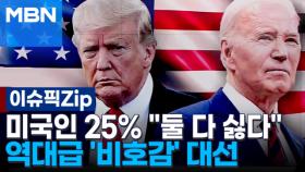 미국인 25% ＂둘 다 싫다＂…바이든·트럼프 역대급 '비호감' 대선 | 이슈픽 zip