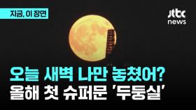 오늘 새벽 나만 놓쳤어? 올해 첫 슈퍼문 '두둥실'