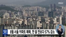 8월 서울 아파트 매매, 한 달 전보다 57% 감소