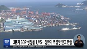 3분기 GDP 성장률 1.9%…상반기 역성장 딛고 반등