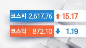 코스피, 사상 최고치…2617.76로 마감