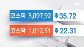 기관, 대형주 중심 매도세‥코스피 1% 넘게 하락 마감