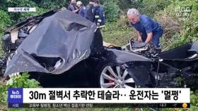 [이 시각 세계] 30m 절벽서 추락한 테슬라‥운전자는 '멀쩡'