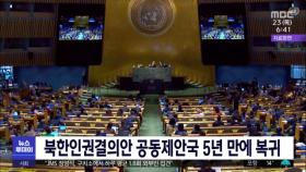 북한인권결의안 공동제안국 5년 만에 복귀