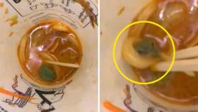 [와글와글] 다 먹은 컵우동에서 개구리가‥일본 사회 '발칵'