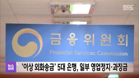 '이상 외화송금' 5대 은행, 일부 영업정지·과징금