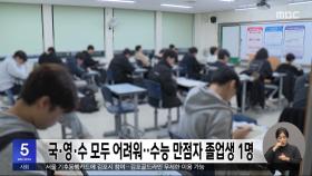 수능 만점자 졸업생 1명‥국·영·수 모두 어려워