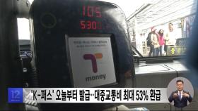 'K-패스' 오늘부터 발급‥대중교통비 최대 53% 환급