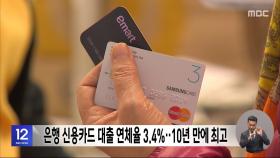 은행 신용카드 대출 연체율 3.4%‥10년 만에 최고