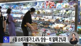 6월 소비자물가 2.4% 상승‥석 달째 2%대