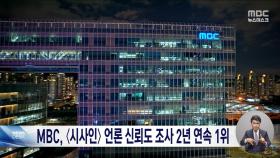 시사인 언론 신뢰도 조사 MBC 2년 연속 1위‥<뉴스데스크>도 1위