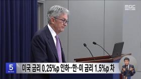 미국 금리 0.25%p 인하‥한·미 금리 1.5%p 차