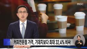 [간추린 경제] 커피전문점 가격, 기대치보다 최대 32.4% 비싸