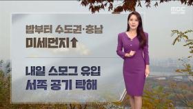 [날씨] 수도권 일부 지방 초미세먼지‥내일 스모그 유입, 서쪽 공기 탁해