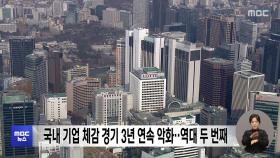 국내 기업 체감 경기 3년 연속 악화‥역대 두 번째