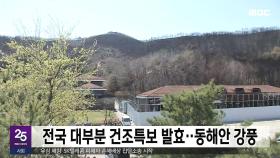 전국 대부분 건조특보 발효‥동해안 강풍