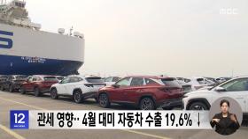 관세 영향‥4월 대미 자동차 수출 19.6% ↓