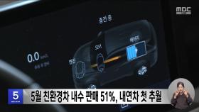 5월 친환경차 내수 판매 51%, 내연차 첫 추월
