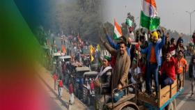 印 농민 시위대, 트랙터 몰고 뉴델리 진입